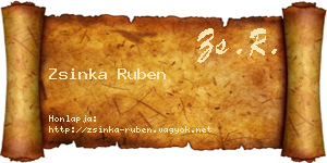 Zsinka Ruben névjegykártya